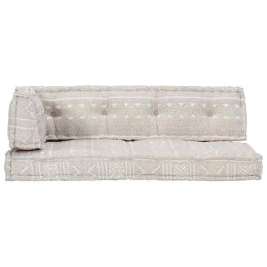 Pernă pentru canapea din paleți, maro deschis, textil, petice
