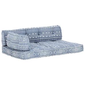 Pernă de canapea din paleți, indigo, textil, petice