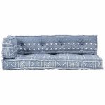Pernă de canapea din paleți, indigo, textil, petice