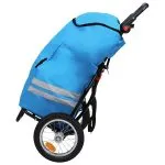Remorcă bicicletă pliabilă cu geantă cumpărături albastru/negru
