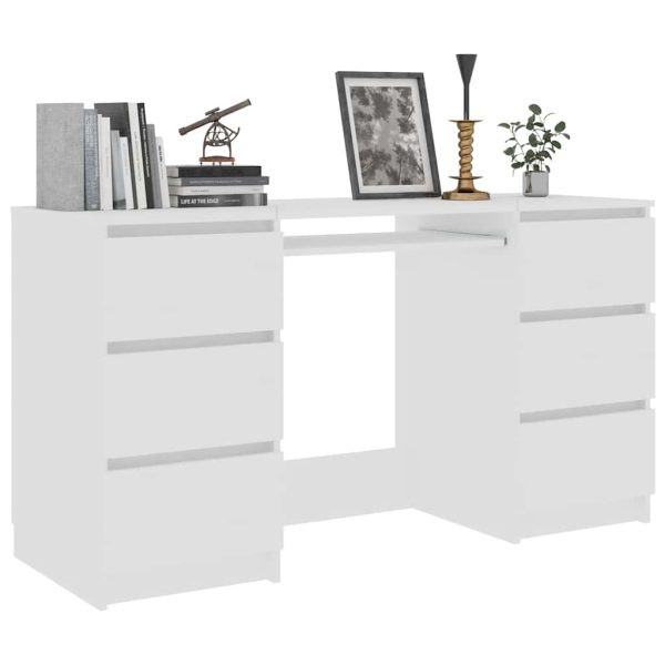 Birou de scris, alb, 140x50x77 cm, lemn prelucrat