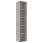 Bibliotecă, gri beton, 40x30x189 cm, lemn prelucrat
