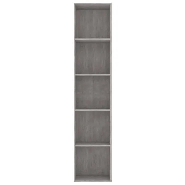 Bibliotecă, gri beton, 40x30x189 cm, lemn prelucrat