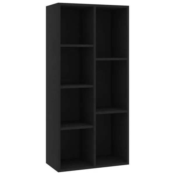 Bibliotecă, negru, 50x25x106 cm, lemn prelucrat