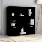 Bibliotecă, negru, 98 x 30 x 98 cm, lemn prelucrat