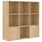Bibliotecă, stejar Sonoma, 98 x 30 x 98 cm, lemn prelucrat