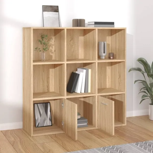 Bibliotecă, stejar Sonoma, 98 x 30 x 98 cm, lemn prelucrat