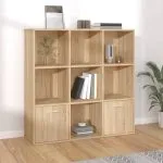 Bibliotecă, stejar Sonoma, 98 x 30 x 98 cm, lemn prelucrat