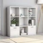Bibliotecă, alb extralucios, 98 x 30 x 98 cm, lemn prelucrat