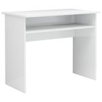 Birou, alb extralucios, 90 x 50 x 74 cm, lemn prelucrat