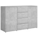 Dulap, gri beton, 120 x 35,5 x 75 cm, lemn prelucrat
