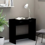 Birou, negru, 80x40x75 cm, lemn prelucrat