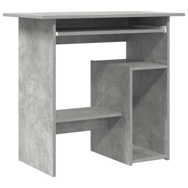 Birou, gri beton, 80x45x74 cm, lemn prelucrat