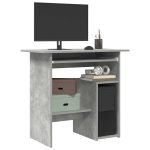 Birou, gri beton, 80x45x74 cm, lemn prelucrat