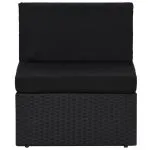 Set mobilier de grădină, 2 piese, negru, poliratan