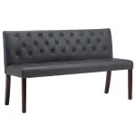 Bancă, gri, 148,5 cm, velur ecologic
