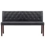 Bancă, gri, 148,5 cm, velur ecologic