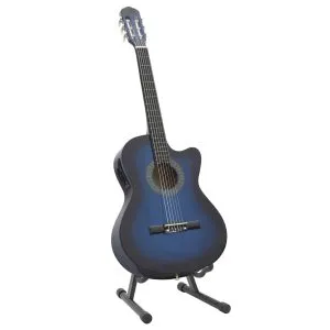 Set chitară acustică cu egalizator, 12 piese 6 corzi, albastru