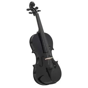 Set complet vioară cu arcuș și suport bărbie, negru 4/4