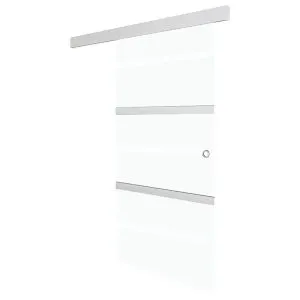Ușă glisantă, argintiu, 76 x 212 cm, sticlă ESG și aluminiu