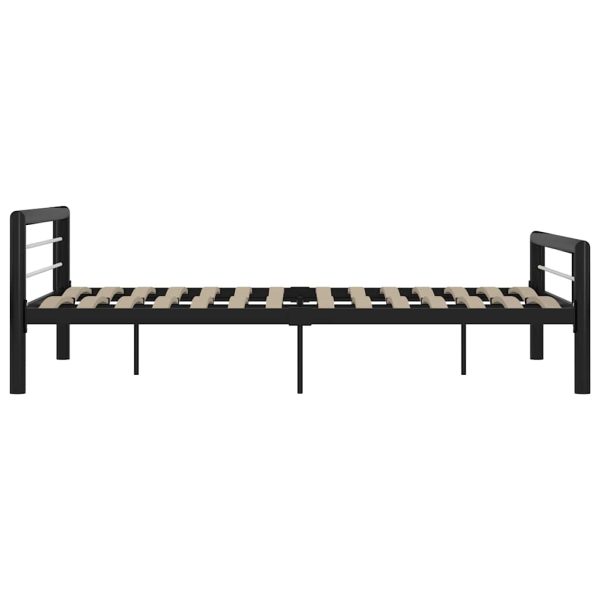 Cadru de pat, negru și alb, 140 x 200 cm, metal