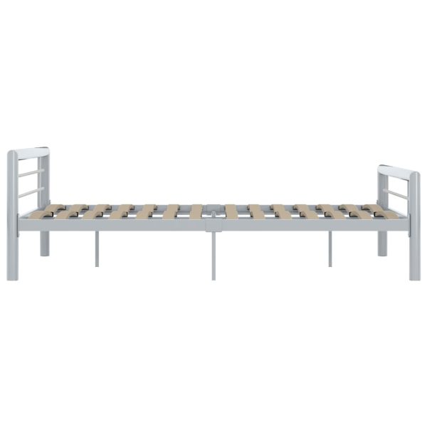 Cadru de pat, gri și alb, 120 x 200 cm, metal