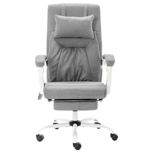 Scaun de birou cu masaj, gri, material textil