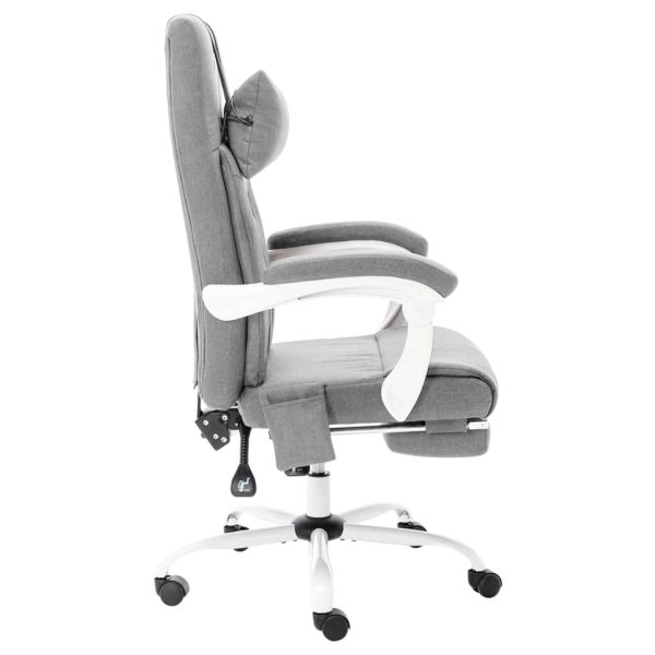 Scaun de birou cu masaj, gri, material textil