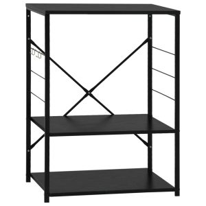Dulap cuptor microunde, negru, 60×39,6×79,5 cm, lemn prelucrat