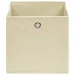 Cutii de depozitare, 4 buc., crem, 32x32x32 cm, textil