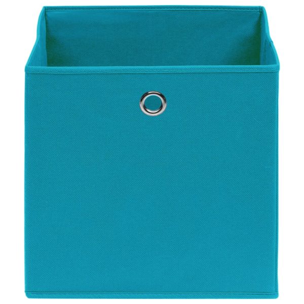 Cutii de depozitare, 4 buc., bleu, 32x32x32 cm, textil