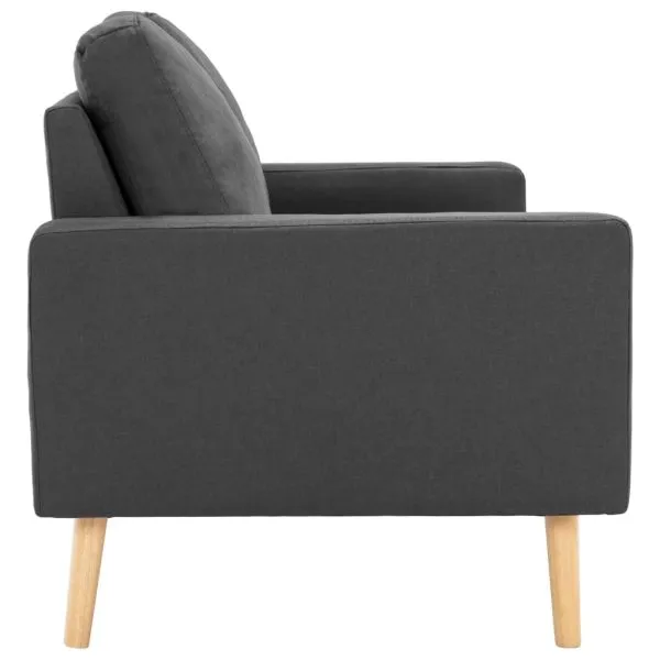 Canapea cu 2 locuri, gri închis, material textil
