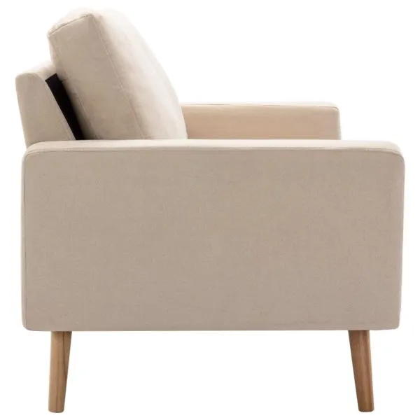 Canapea cu 2 locuri, crem, material textil