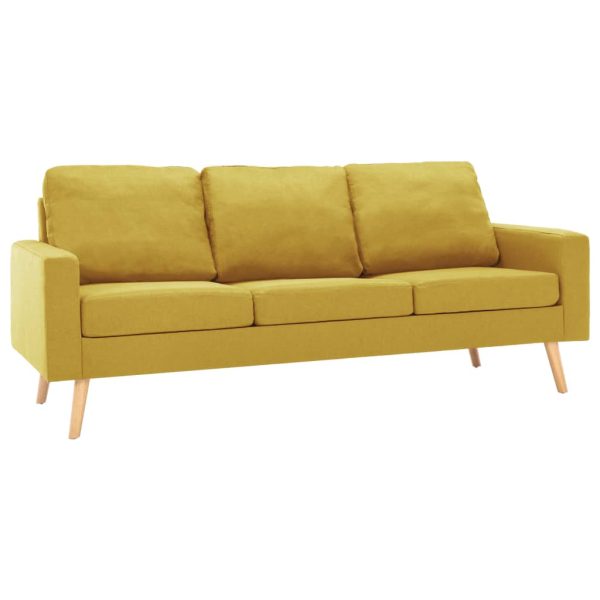 Canapea cu 3 locuri, galben, material textil