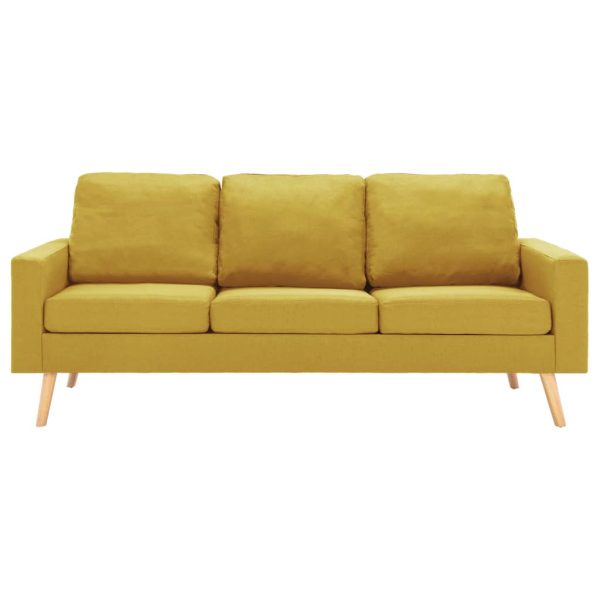 Canapea cu 3 locuri, galben, material textil