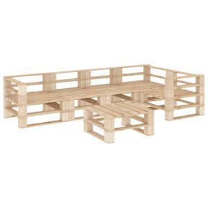 Set mobilier de grădină din paleți, 6 piese, lemn