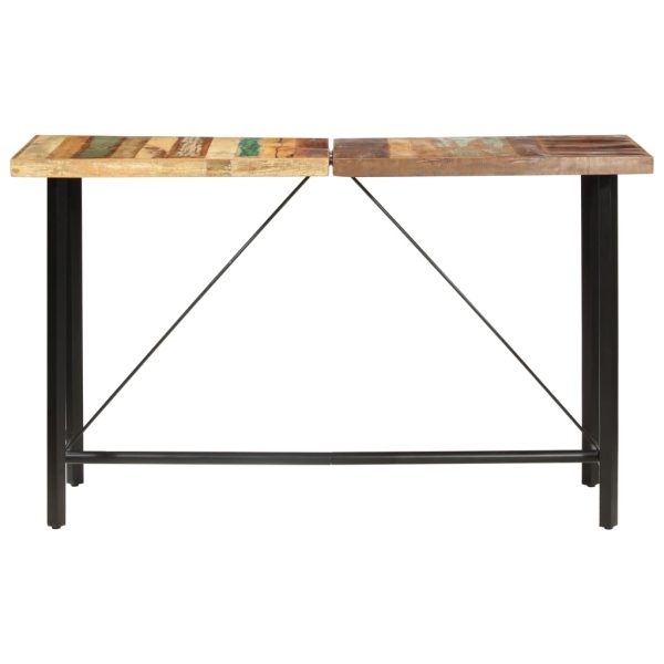 Set de bar 9 piese lemn masiv reciclat și piele naturală