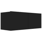 Comodă TV, negru, 80 x 30 x 30 cm, lemn prelucrat