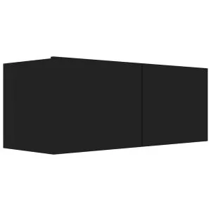 Comodă TV, negru, 80 x 30 x 30 cm, lemn prelucrat