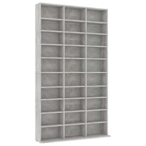 Dulap pentru CD-uri, gri beton, 102x16x177,5 cm, lemn compozit