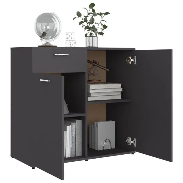 Dulap, gri, 80x36x75 cm, lemn prelucrat