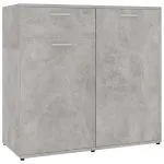 Dulap, gri beton, 80x36x75 cm, lemn prelucrat