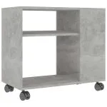 Masă laterală, gri beton, 70x35x55 cm, lemn compozit