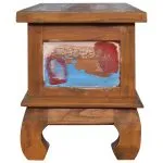Comodă TV, 110 x 35 x 40 cm, lemn reciclat de tec