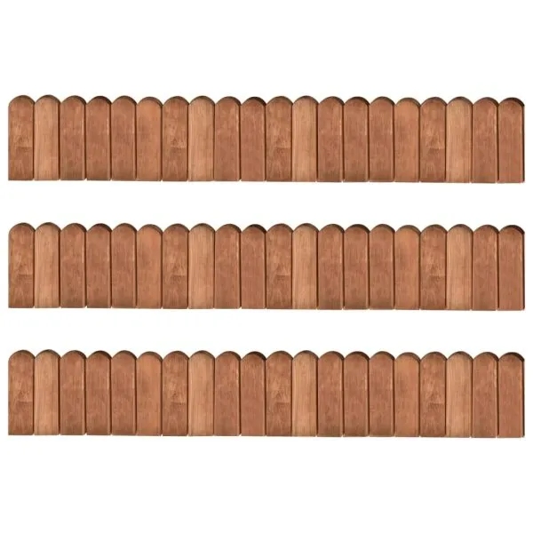 Role de bordură, 3 buc., 120 cm, lemn de pin tratat