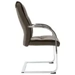 Scaun de birou consolă, gri taupe, material textil