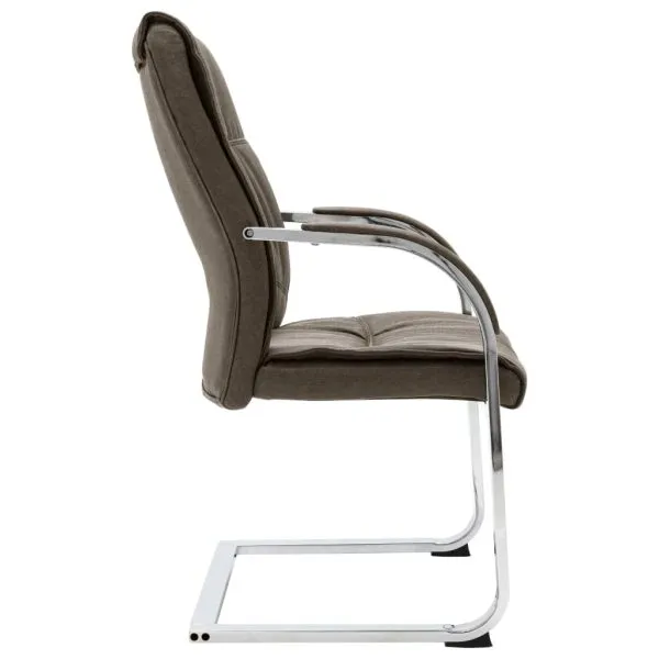 Scaun de birou consolă, gri taupe, material textil
