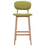 Scaune de bar, 2 buc., verde, material textil