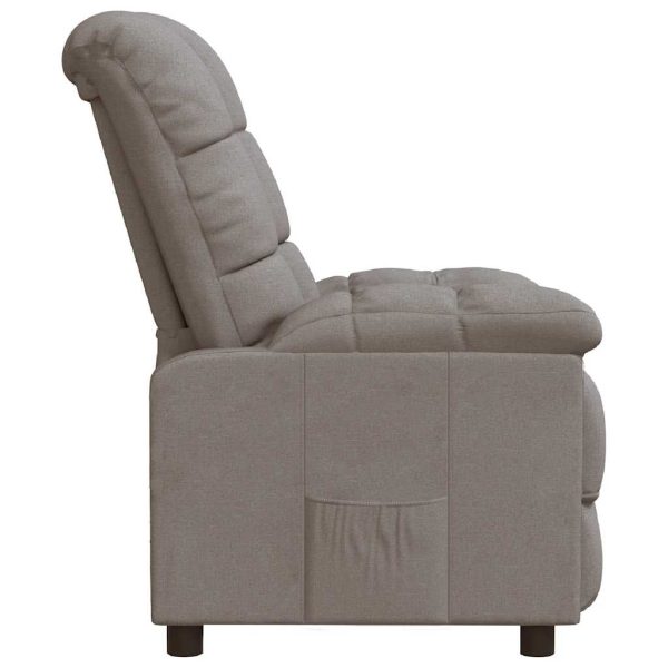 Fotoliu rabatabil, gri taupe, material textil