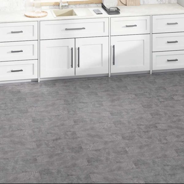 Plăci de pardoseală autoadezive, gri beton, 5,02 m², PVC, 2 mm